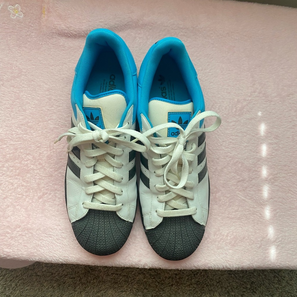 adidas White, Black & Blue Men's Sneakers